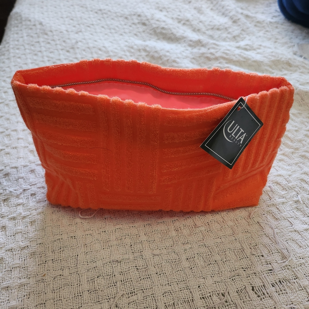 Ulta Beauty Orange Terry Tile Cosmetic Bag - Picture 5 of 7